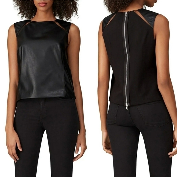 KF/KaufmanFranco Collective Faux Leather Cutout Top 4 TLC ITEM - Picture 9 of 9